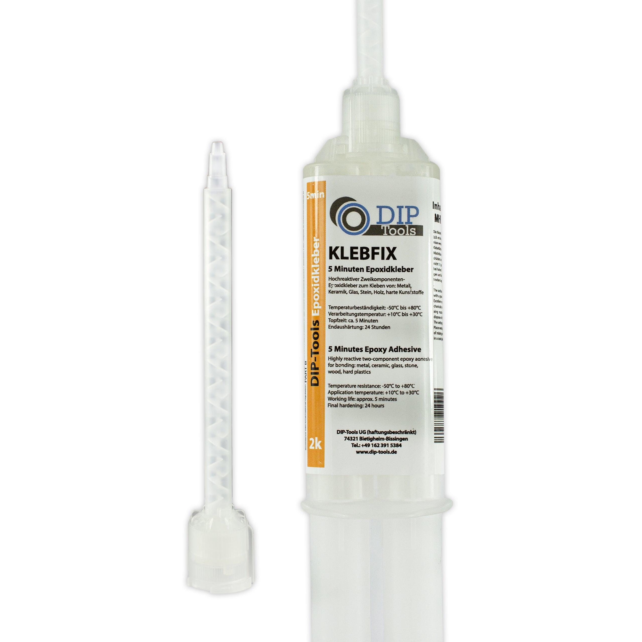 Universal - 2K epoxy resin adhesive including mixing nozzles - new - transparent - 25ml