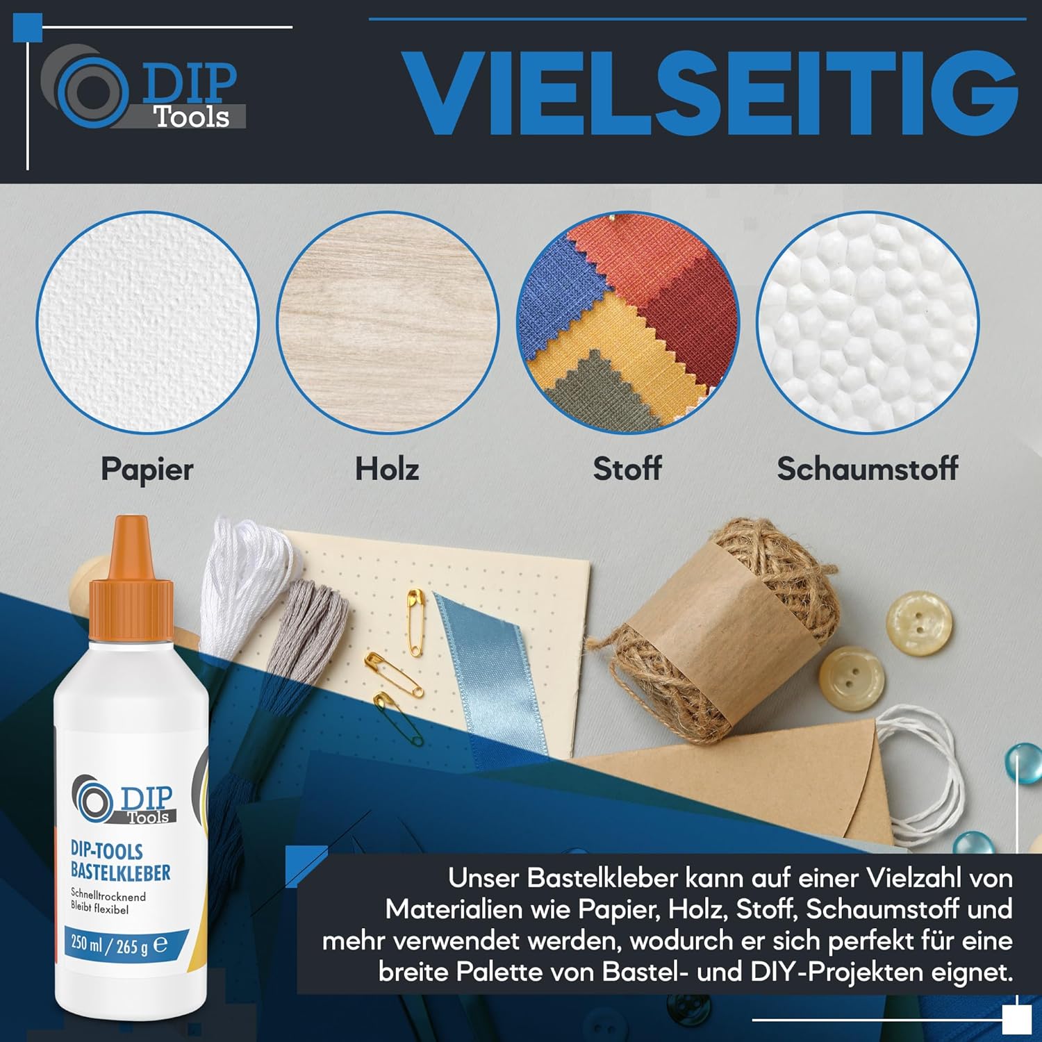 Bastelkleber 250ml I transparent & schnelltrocknend - neu