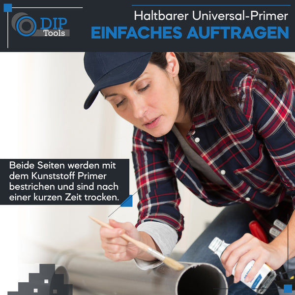 Haltbarer Universal-Primer - Haftgrund zur Vorbehandlung für schwer verklebbare Kunststoffe wie PP, PE, Silikon