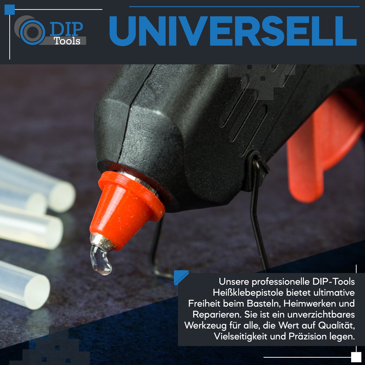 Heißklebepistole mit 10 Klebesticks