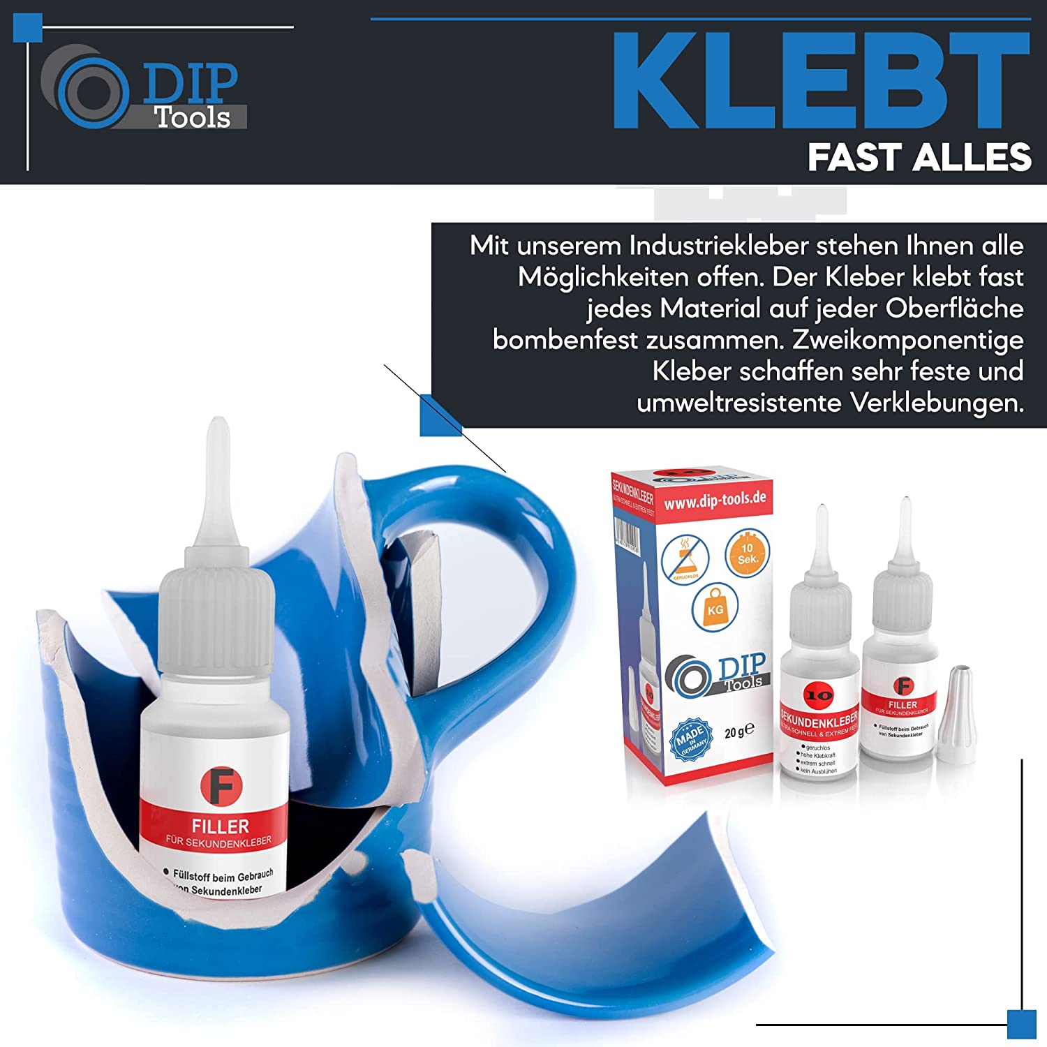 DROP PLUS Leder-Gummi Kleber 5 Liter, Klebstoff Großgebinde, Klebstoffe